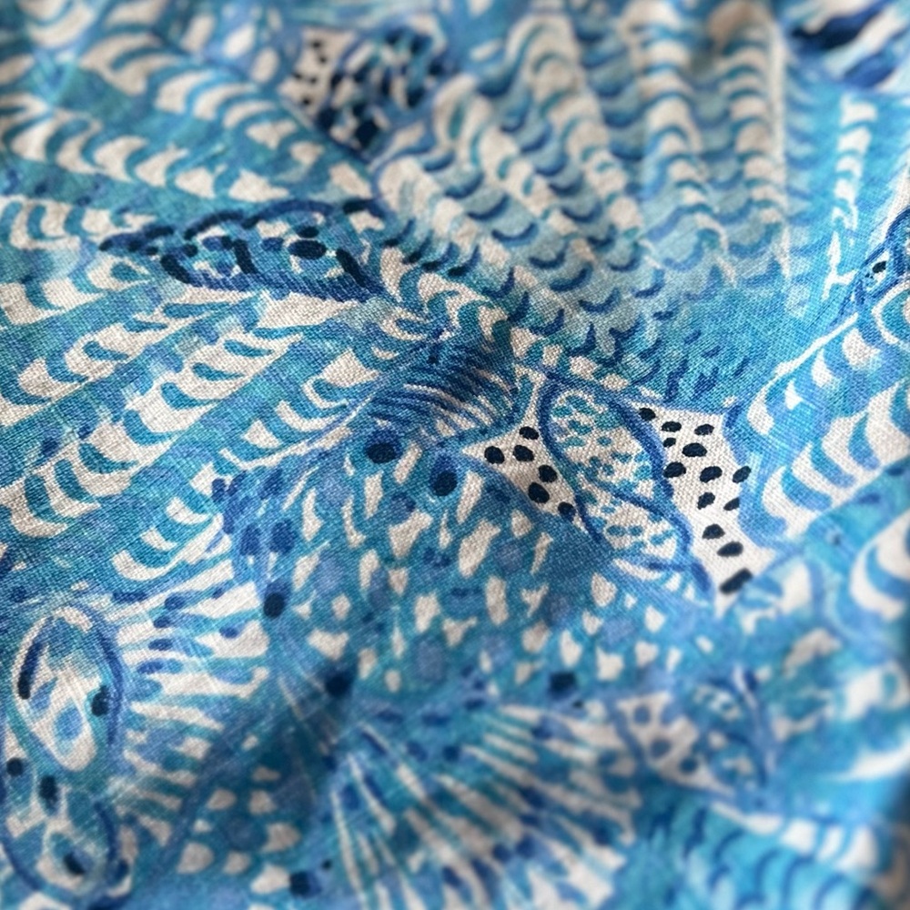 NWT Lilly Pulitzer Lagoon Linen Sleeveless Top – “By the Seashore” Print - Picture 4 of 8